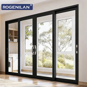 Portes coulissantes en verre anti-ouragan de <span class=keywords><strong>style</strong></span> américain Rogenilan, double vitrage Low-E, <span class=keywords><strong>porte</strong></span> <span class=keywords><strong>coulissante</strong></span> en aluminium pour maisons - Product Image 3