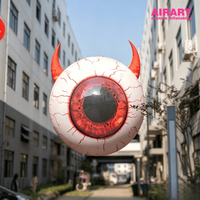 Œil sanglant gonflable suspendu sur mesure de 2 mètres, œil de diable gonflable géant pour la décoration de façade d'événements et de fêtes d'Halloween