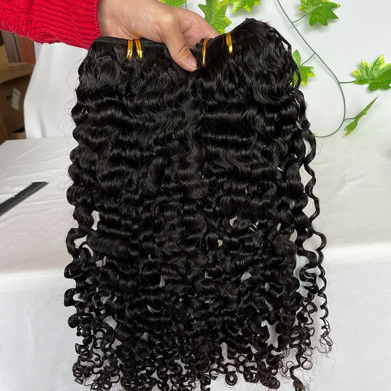 Burmese Curly Hair Vendor Wholesale Raw Unprocessed Burmese Deep Curly Weave Bundle 8"-30" Natural Color Burmese Curly Hair