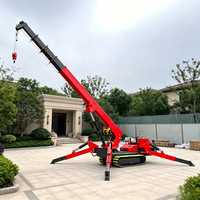 Grue araignée hydraulique télescopique professionnelle de 10 tonnes sur chenilles en caoutchouc pour l'installation et l'entretien des bâtiments