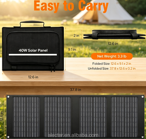 Panneau solaire pliable 40W, chargeur solaire portable pour station d'alimentation portable, compatible avec iPhone, iPad, ordinateur portable - Product Image 5