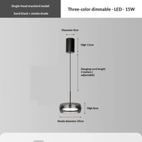 Lustre LED moderne à trois têtes en aluminium, finition argentée, design italien minimaliste de luxe pour salle à manger et bar