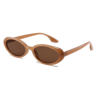 ADE WU TR1013 Rétro Petit Cadre Écaille De Tortue Ovale Lunettes De Soleil Vintage Blanc Brun TR90 Lunettes De Soleil Rondes