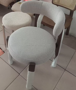 Silla <span class=keywords><strong>de</strong></span> Comedor Moderna Nórdica con Estructura <span class=keywords><strong>de</strong></span> Madera <span class=keywords><strong>de</strong></span> Fresno Macizo y Tapicería Bouclé, Color Personalizado, para Comedor - Product Image 5