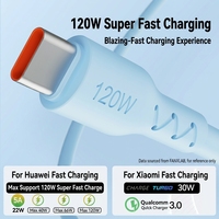 Cable de Datos Micro USB a Tipo C de 1m con Revestimiento de TPE Azul, Carga Rápida de 6A, Disponible al por Mayor