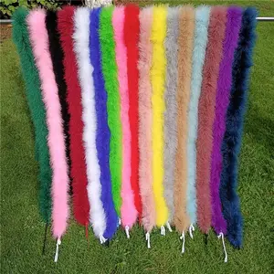 Wholesale 2 Meter Long Colored Turkey Marabou Feather Boas Fluffy Marabou Boa For Costume Party Decoration