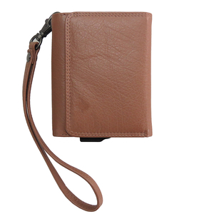 CardHoda Genuine Leather Unisex Card Holder Short <b>Wallet</b> with Button Closure Multi-Card Slots Minimalist Design <b>Brown</b> - Product Image 6