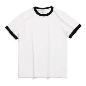 T-Shirt Ringer Vintage Minimalista in Cotone 270g di Alta Qualità, Pronta per la Spedizione, Personalizzabile con Logo, per Uomo 1074 - Product Image 2