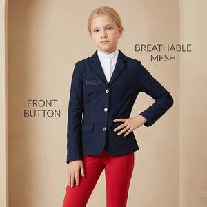 Chaqueta Ecuestre Transpirable de Malla para Niños, con Cuello Solapa y Botones Frontales, para Exhibiciones de Equitación, Personalizable - Product Image 1
