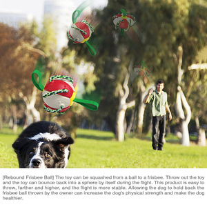 <b>Interactive</b> Dog Chew Ball with Rope and Handle Red White Yellow Plastic Treat Dispensing <b>Toy</b> for Dogs - Product Image 6