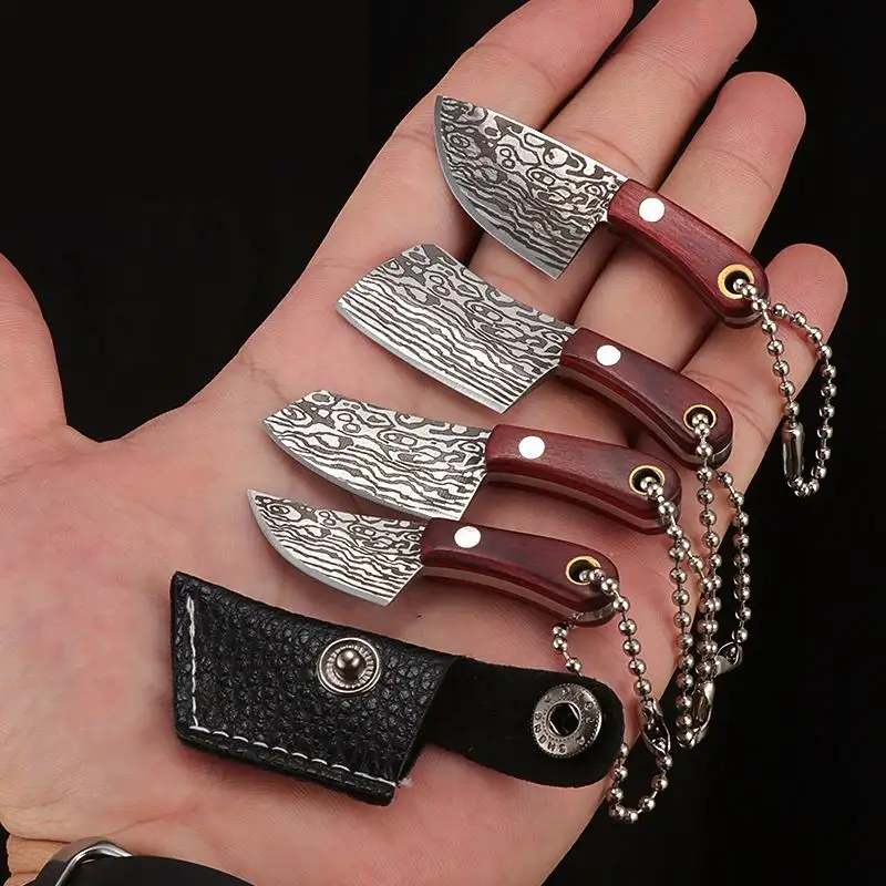 Mini Knife Sheath Schlüssel bund Taschen schneider Set für Paket öffner Box Winzige Messer Schlüssel anhänger mit kleiner Leder hülle