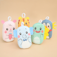 Éponge de bain pour bébé 100% coton, motif animal de dessin animé, lavette exfoliante pour le corps, accessoire de bain quotidien multifonctionnel