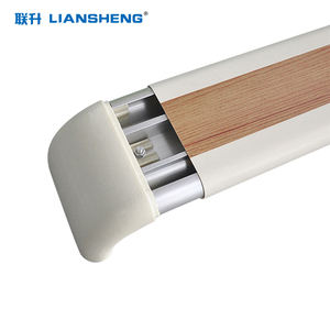 ราวจับอลูมิเนียมแบบโค้งพร้อมฝาครอบ PVC แข็งแบบด้าน ขนาด 140 มม. ราวจับติดผนังสำหรับโรงพยาบาล ป้องกันการกระแทก - Product Image 4