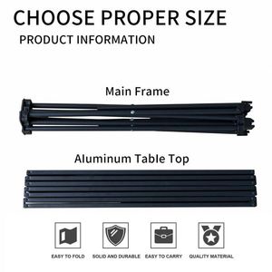 High Quality Aluminum Foldable <b>Table</b> M-Size Lightweight Portable for <b>BBQ</b> Hiking Camping <b>Outdoor</b> Picnics-Price - Product Image 4
