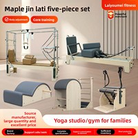 Ensemble Pilates cinq pièces : Correcteur de lit d'entraînement pour le renforcement du tronc, la correction de la colonne vertébrale, la réduction de la graisse et le remodelage corporel en bois d'érable