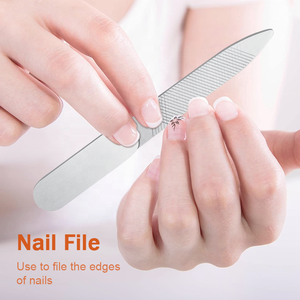 Kit de aseo de manicura de acero inoxidable, 5 uds., juego de cuidado de uñas con bolsa de viaje, cortaúñas, lima de uñas, tijeras <span class=keywords><strong>para</strong></span> cutículas, <span class=keywords><strong>pinzas</strong></span> - Product Image 6