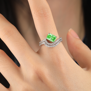 Custom Wholesaler Romantic Fine Jewelry Sparkling 925 Sterling <b>Silver</b> Emerald Cut Zircon Perfect Anniversary Engagement Party - Product Image 6