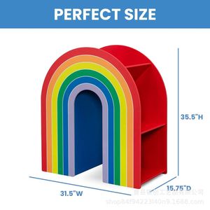 Estantería de madera con forma de arcoíris de 4 niveles, organizador de juguetes para niños, para la habitación infantil - Product Image 2