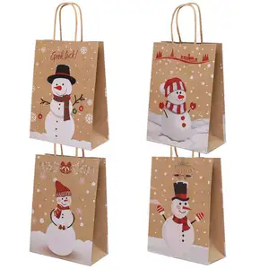 Christmas Kraft paper christmas gift paper bag Wrapping Supplies Sweets for Kids Birthday Party Decorations