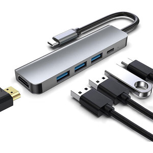 Di động <span class=keywords><strong>USB</strong></span> C HUB 5 trong 1 loại C Docking Station với 4K HD 3 <span class=keywords><strong>USB</strong></span>-A 100 wát giao hàng điện Multiport Adapter <span class=keywords><strong>USB</strong></span> 3.0 giao diện - Product Image 1