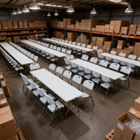 Table pliante d'extérieur résistante aux intempéries en plastique HDPE de 6 pieds avec cadre en acier pour sièges de concert