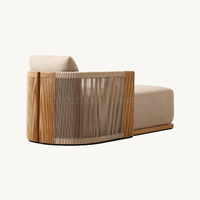 Chaise longue réglable en teck massif, mobilier de patio pour l'extérieur et les parcs, canapé longue durée pour le bord de la piscine et le bord de l'eau