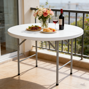 Tavolo Rotondo <span class=keywords><strong>da</strong></span> Esterno Resistente all'Acqua, Tavolo Pieghevole Rotondo per Eventi - Product Image 5