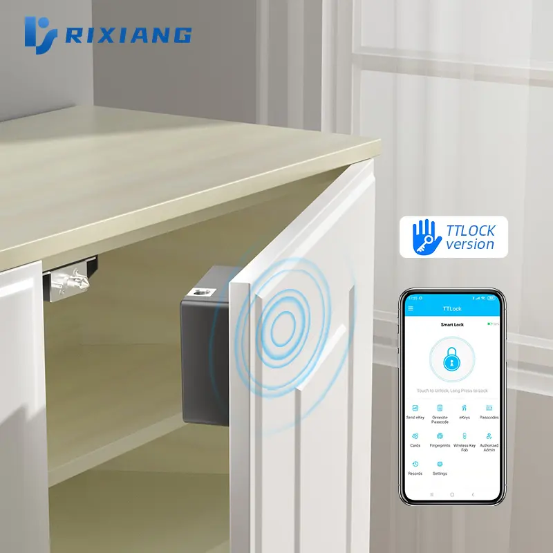 Cabinet Door Lock Qr Code Hidden Smart Furniture Rifid Locker TTlock Remote Control Wifi Door Gun App Drawer Cam Invisible Cabinet Lock