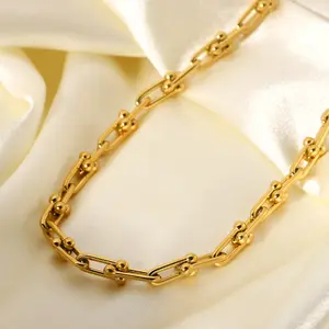 Neue Charm wasserdichte 18 Karat vergoldete Edelstahl Schmuck hand gefertigte Kette Halskette für Frauen