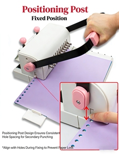 Perforatrice portable 12 trous pour reliure à spirale, pas de trou 2:1, capacité 20 feuilles, pour l'école et le bureau - Product Image 3