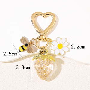 TG-2679 Wholesale of New Cute Bee Strawberry Heart-shaped Keychains, Ladies' Bag Pendants and <b>Key</b> <b>Chains</b> Are Selling Well - Product Image 2