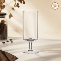Tasse à café et verre à latte glacé en verre cristal moderne pour cocktails, jus, café, restaurant, bar OEM ODM