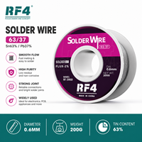 Fil de soudure RF4 206D 0,6 mm 200 g Sn63/Pb37 63 % étain avec âme de flux à 2 % pour la réparation de cartes mères de téléphones portables et de puces IC