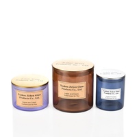 Vente en gros de pots à bougies en verre parfumés vides de 10 oz et 15 oz, cylindriques et ronds, avec couvercle en métal