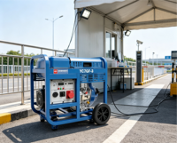 7kW Dieselgenerator mit offenem Rahmen, Yuchai-Motor, 8kW tragbares Stromaggregat mit Elektrostart, einphasig 230V, mit Rädern & AVR, 1800 U/min, 50/60Hz
