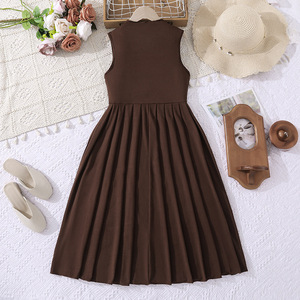 Vestido de Verano para Niñas, Moderno Vestido de Princesa con Estampado Floral Tridimensional, Sin Mangas, Plisado y con Cintura Ajustada, Ropa para Niñas - Product Image 2