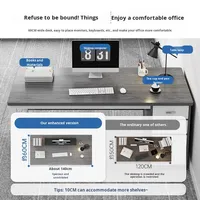 Bureau de direction convertible moderne – Mobilier haut de gamme, construction durable, écologique, surface de travail spacieuse, rangement – Idéal pour les bureaux à domicile et les entreprises