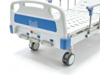 Lit d'hôpital manuel à 3 fonctions E-BC006, surface de lit en acier au carbone froid, barrière latérale pliable en aluminium, lit pour patient
