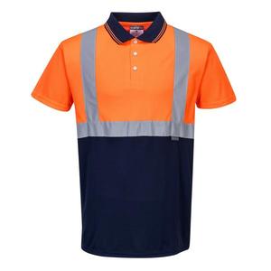PORTWEST - S479ONRS Polo de dos tonos naranja/azul marino de alta visibilidad-EAN 5036108145201 ROPA DE TRABAJO DE LA HI-VIS - Product Image 1