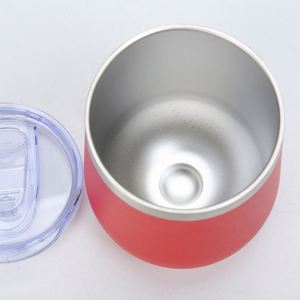 High Quality Egg Shape Powder Coated Double Wall Stainless Steel Coffee Cup with Slide Lids for Daily Coffee Wine Milk Drink - Product Image 4
