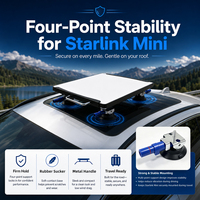 Starlink Mini Aluminium-Dachmontage-Kit Flaches Vakuum-Saugnapf-Halterungssystem Stoßfest Bohrerfreier Halter für Auto und Wohnmobil