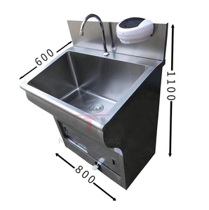Lavabo Quirúrgico de Acero Inoxidable para Hospital con Control de Pedal/Sensor para Dos Personas, Marca MT MEDICAL - Product Image 6