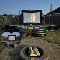 Écran de cinéma extérieur et projecteur gonflables avec chaise