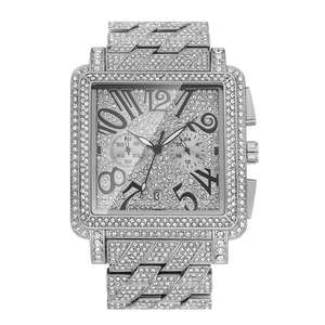 Nouvelle montre numérique multifonction étanche en moissanite et diamants, style hip-hop, avec cadran carré rotatif, collection 2026 - Product Image 5