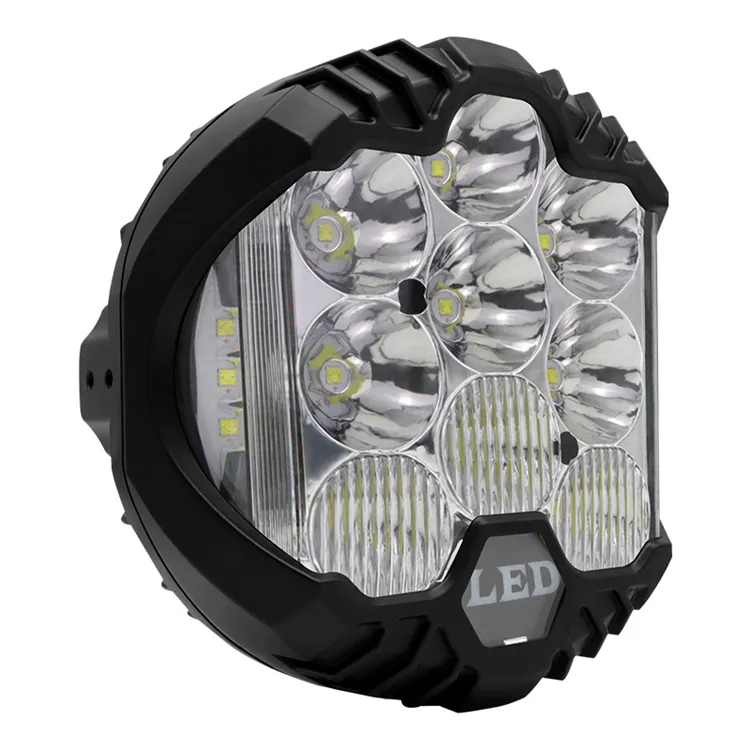 Off Road Led Lights Éclairage auxiliaire 5 /7/ 9 pouces Spot Flood Combo Conduite Lampe Ambre Jaune Double Couleur Voiture Led Travail Lumière