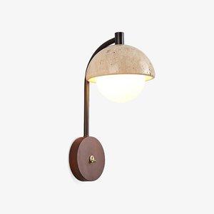 Japanese Wabi Sabi Yellow Travertine Indoor <strong>Wall</strong> Scone Modern Nordic Bedroom Bedside Hallway Living Room <strong>Wall</strong> Light