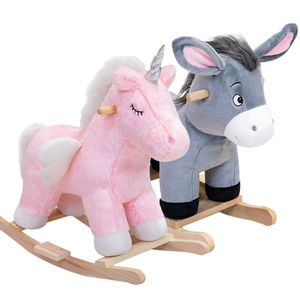 Cheval à bascule pour enfants de 2 à 6 ans, licorne rose, âne gris, jouet pour enfants, cadeau, cheval à bascule pour enfants - Product Image 1