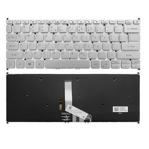 แป้นพิมพ์สำหรับแล็ปท็อปแบบมีไฟพื้นหลังของสหรัฐอเมริกาสำหรับ ACER Swift <span class=keywords><strong>SF314</strong></span>-<span class=keywords><strong>42</strong></span> N19C4 N19H4 <span class=keywords><strong>SF314</strong></span>-57G-52XG สีเงิน - Product Image 1
