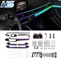 Kit de Bande Lumineuse Intérieure pour Voiture B9, 33 Lumières, Écran 64 Couleurs, Commande par Application au Volant, pour Audi A4L B9 2017-2025