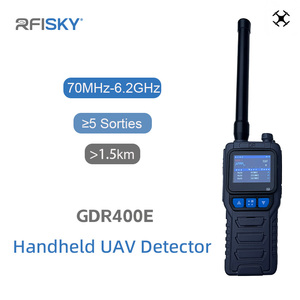 Détecteur de drones Rfisky, portée de 1,5 km, <span class=keywords><strong>couvre</strong></span> les fréquences de 70 MHz à 6,2 GHz, fonctionne en continu pendant plus de 6 heures, alarme par son/vibration/lumière - Product Image 1